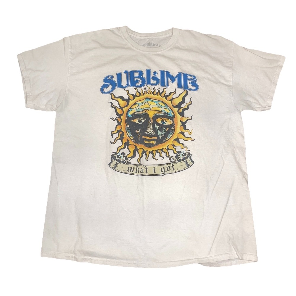 Sublime What I Got Shirt Mens XL White Sun Logo Graphic Band Tee Rock 90s
